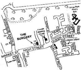 map showing location of the surgery in lurgan